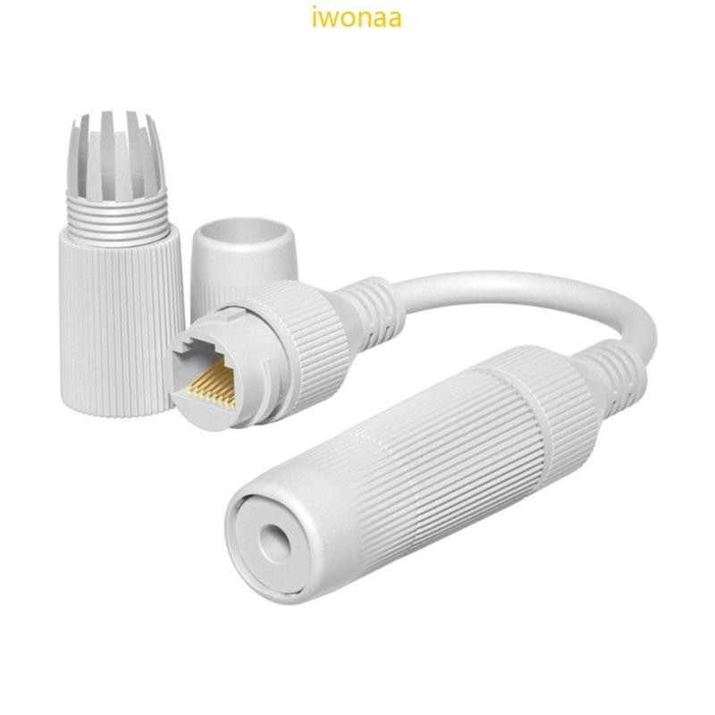 Iwo RJ45 Couplers IP67 ขั้วต่อสายเคเบิลเครือข่ายอีเธอร์เน็ต หัวตรง บรอดแบนด์ ขยายสายเคเบิลเครือข่าย