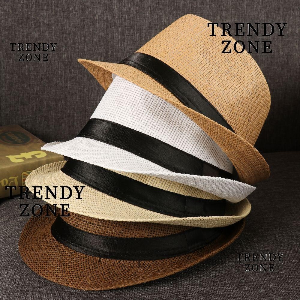 Trendyzone หมวกฟางปีกกว้าง เหมาะกับเดินชายหาด แฟชั่นสําหรับผู้หญิง