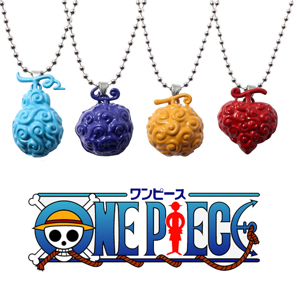 อะนิเมะ Anime One Piece สร้อยคอ Devil Fruit Necklace Luffy Rubber Fruit Ace Burnt Fruit
