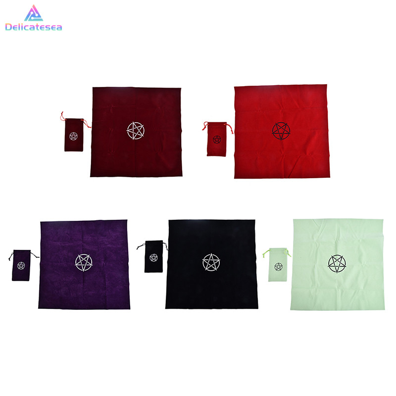 [Delicatesea] ผ้าปูโต๊ะรูปดาวห้าแฉกพร้อมกระเป๋าผ้าแท่นบูชากํามะหยี่ Pentacles Mat