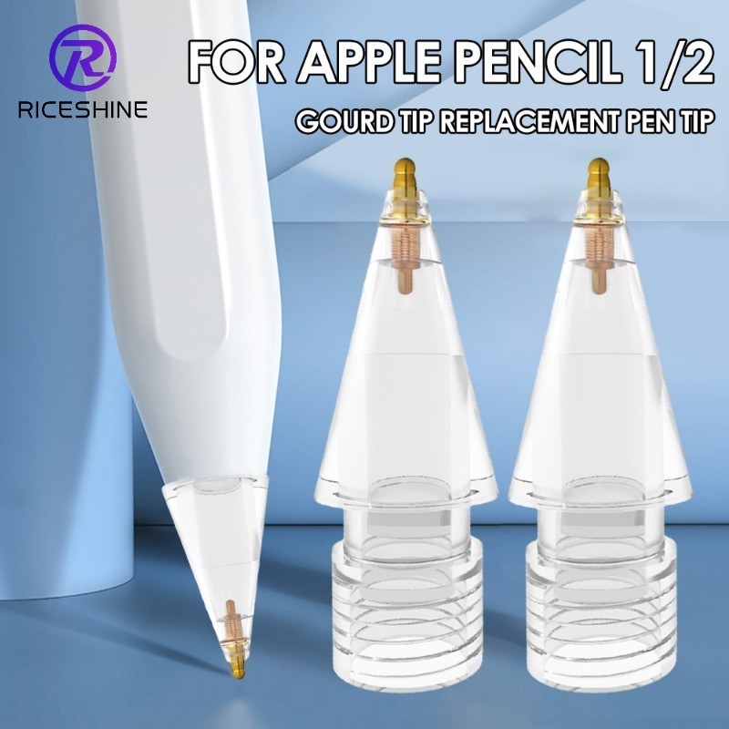 หัวปากกาสไตลัส PP โลหะใส คุณภาพสูง ทนทาน สําหรับ Apple Pencil Smooth Writing Traceless Silence Tablet Stylus Pen Tip 2 ชิ้น