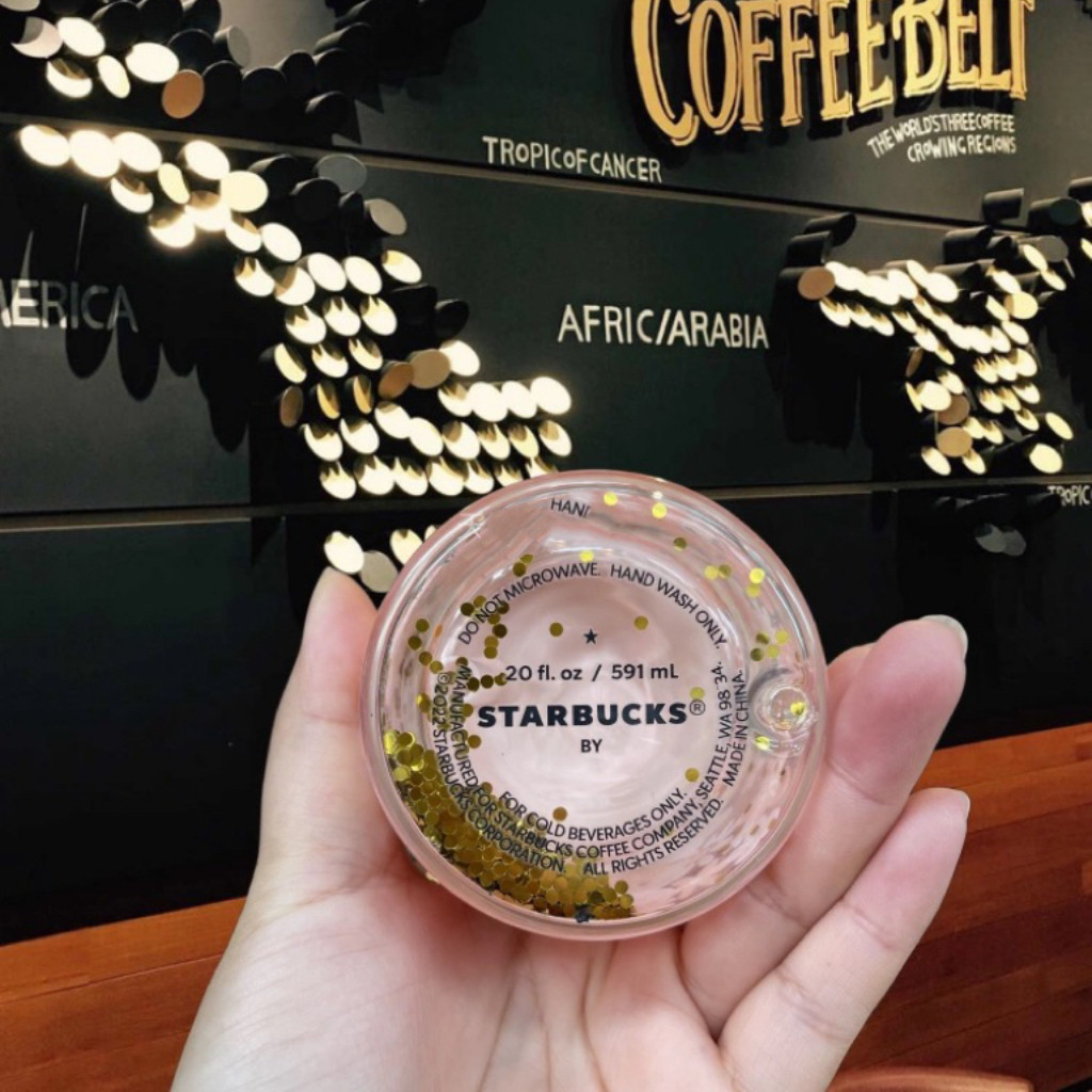 Starbucks แก้วน้ําสองชั้น ลายดอกพีช กระต่ายน่ารัก ความจุขนาดใหญ่ 591 มล. - รูปที่ 4