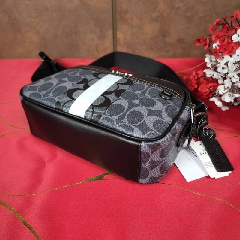 Graham Crossbody In Signature Canvas C4149 ผู้ชาย กระเป๋าสะพายข้าง Coac h กระเป๋ากล้อง หนังวัว