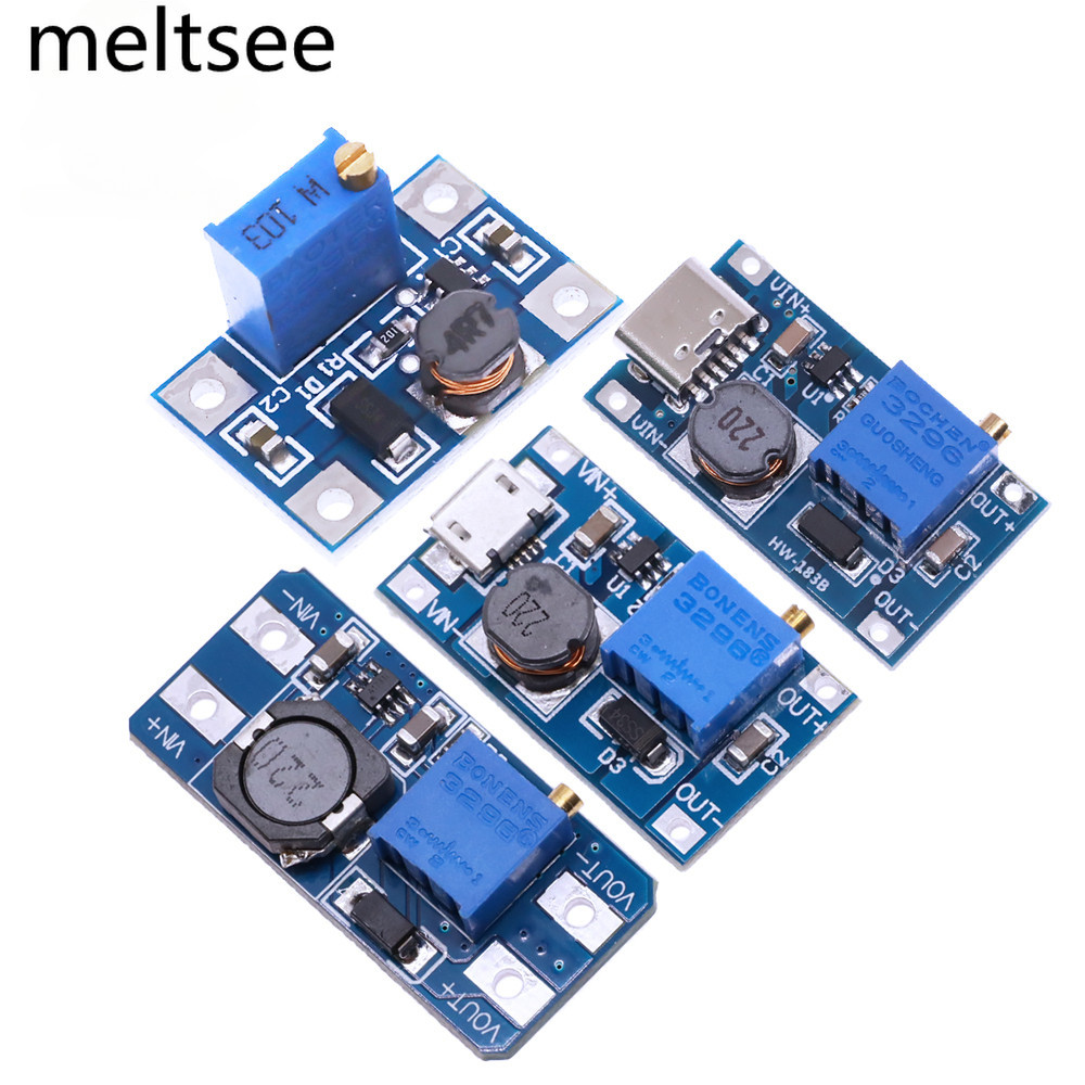 Mt3608 type-c/micro 2A Max DC-DC Step Up Power โมดูล SX1308 Booster Power โมดูล 3-5V ถึง 5V/9V/12V/24V ปรับ Booster board
