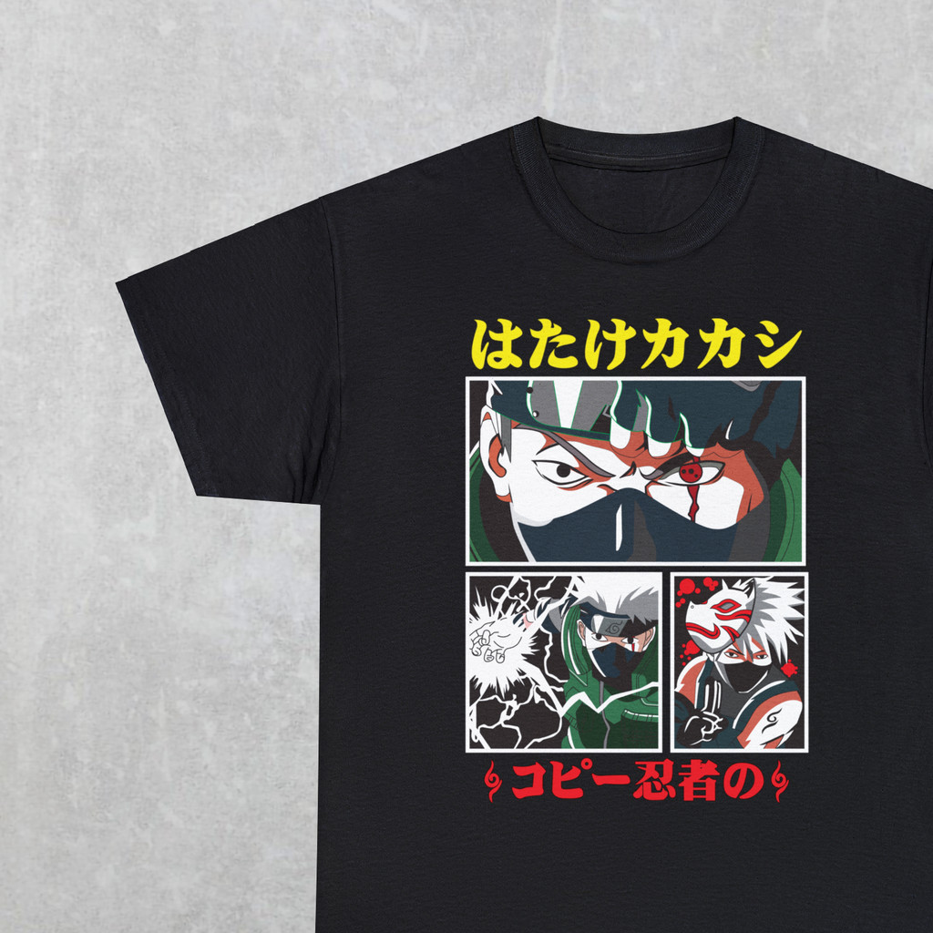 Kakashi Hatake และ Sasuke Uzumaki Anime Shirt สไตล์ Manga ญี่ปุ่น