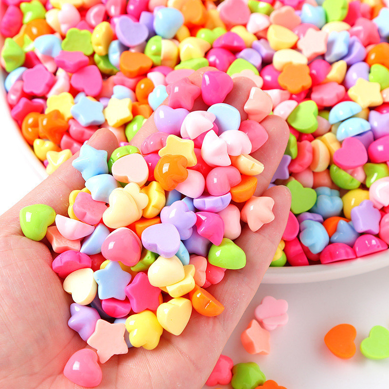 Diy ครีมกาวขนาดเล ็ กเคลือบเงาห ้ าแฉก Star Love Heart โฮมเมดโทรศัพท ์ ตู ้ เย ็ นสติกเกอร ์ คลิปผมเครื ่ องประดับเรซิ ่ นอุปกรณ ์ เสริม