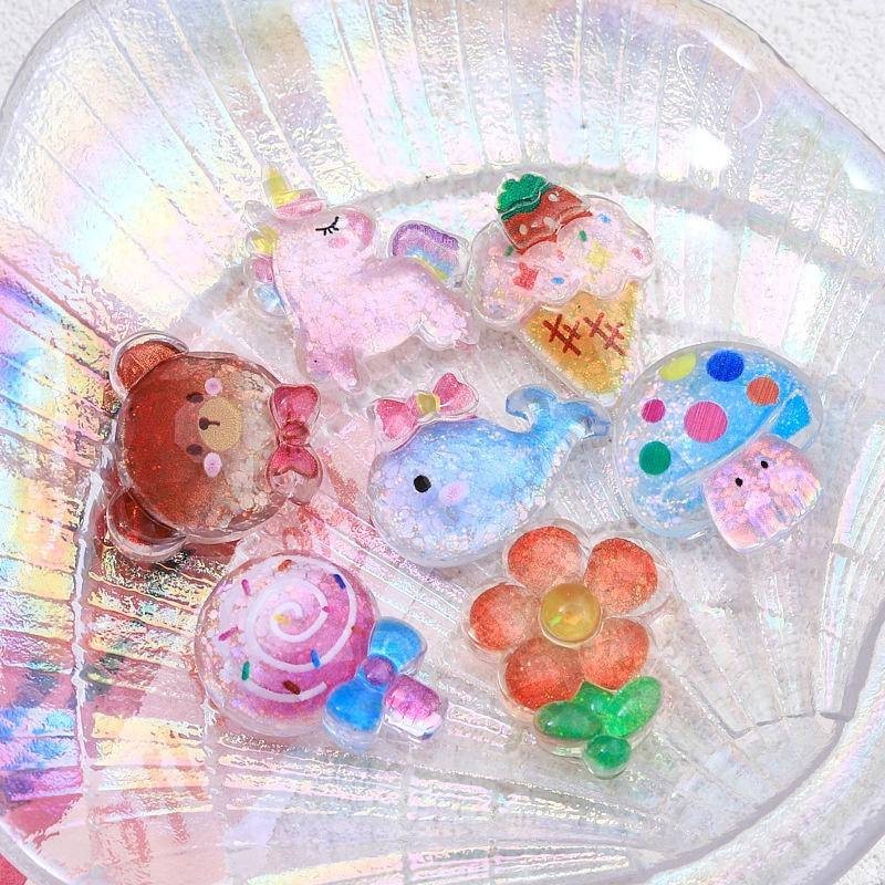 ความโปร่งใสสูง Unicorn Series Jibz Cro รองเท้า Charms การ์ตูนเคสโทรศัพท์ DIY อุปกรณ์เสริมครีมกาวอุปกรณ์เสริมคลิปผมรองเท้าหัวเข็มขัดเรซิ่น Patch
