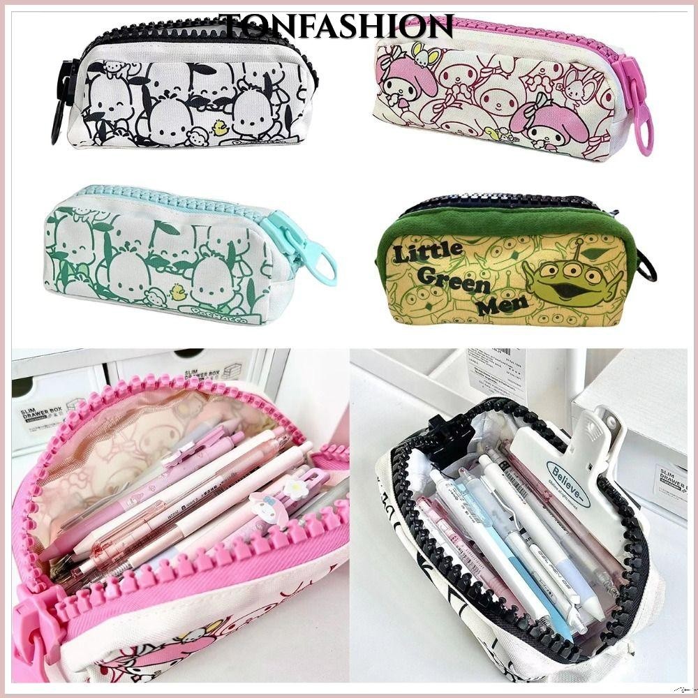 Tonfashion กระเป ๋ าปากกา , ตุ ๊ กตา KT Cat Alien/Melody/Pochacco ดินสอ , แบบพกพาซิปขนาดใหญ ่ ออกแบบกล ่ องปากกาความจุขนาดใหญ ่ ของขวัญนักเรียน