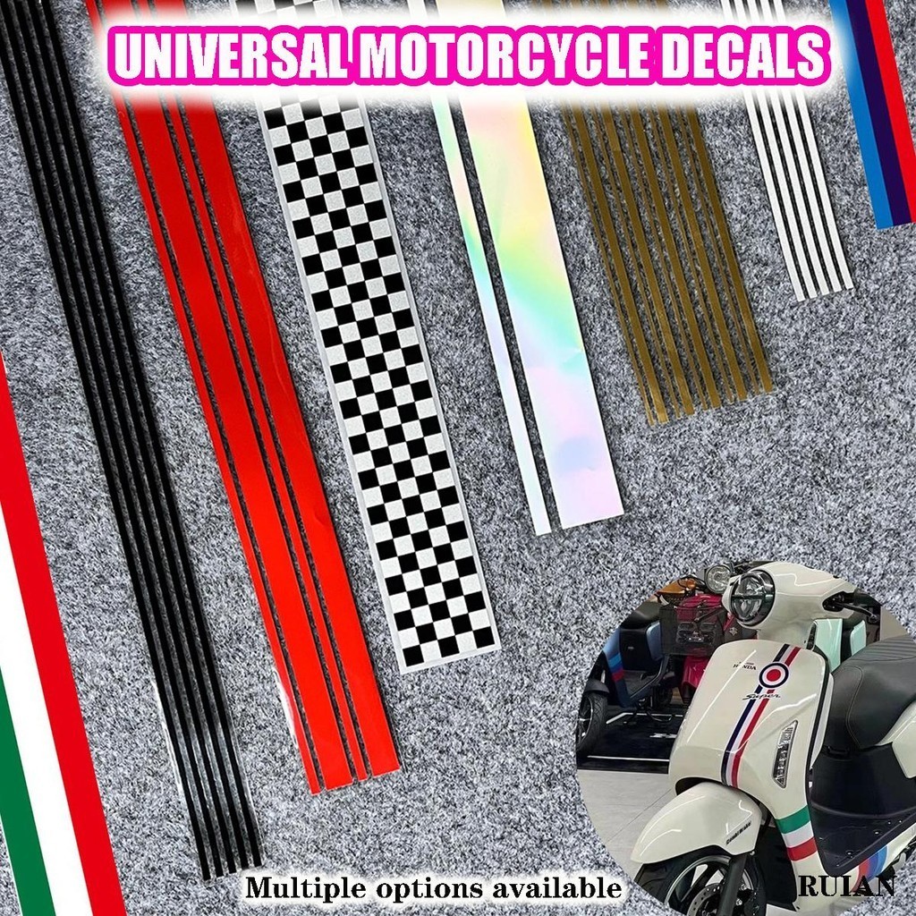 สติกเกอร ์ รถจักรยานยนต ์ สําหรับรถจักรยานยนต ์ Headlining Body สติ ๊ กเกอร ์ ตกแต ่ ง Universal Stripes ์ สะท ้ อนแสงอิตาเลี ่ ยน Tri-สีลายสติกเกอร ์ Vespa สะท ้ อนแสงดึงสติกเกอร ์