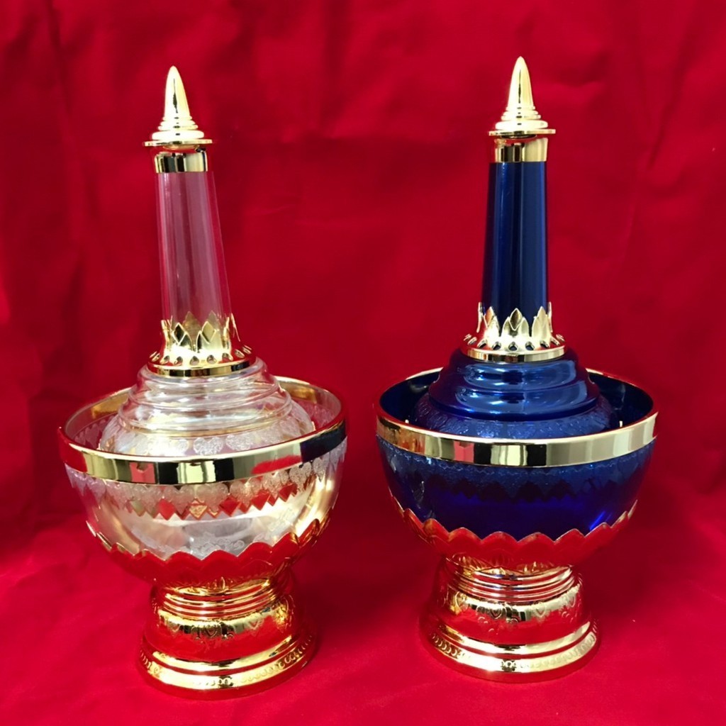 ชุดที่กรวดน้ำลายไทยสีทอง ชุดแพ็คคู่  (จำนวน 2 ชิ้น)