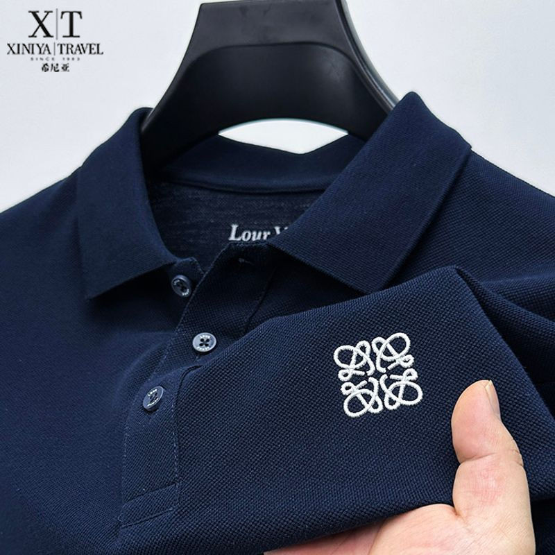 ((Hem Slit) High-End Pure Cotton Mens Top Brand เสื้อยืดแขนสั้นฤดูร้อน Paul เสื้อโปโลครึ่งปกผู้ชายอินเทรนด์ผลิตภัณฑ์ [คลังสินค้าพร้อม