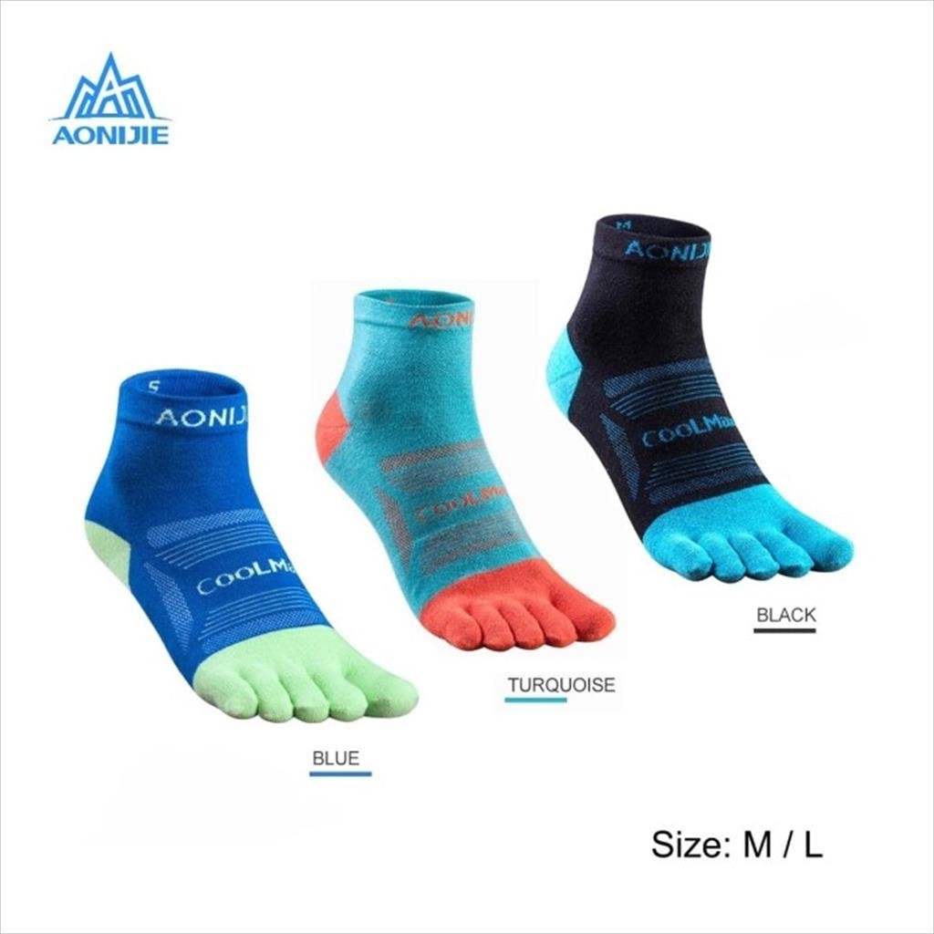 Aonijie E4802 ถุงเท้านิ้วเท้าวิ่ง 3 PAIR - M/L ถุงเท้านิ้วเท้าสําหรับปั่นจักรยาน