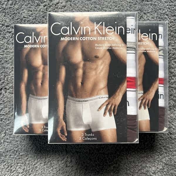 กางเกงใน กางเกงใน ck ชุดบ็อกเซอร์สามตัวใหม่ของผู้ชาย Calvin Klein CK สวมใส่สบายและระบายอากาศได้ดี