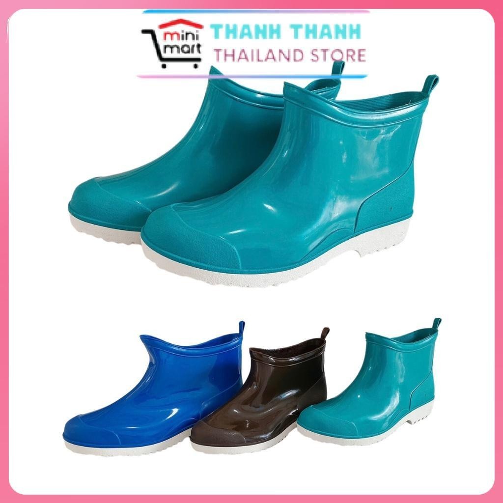 รองเท้าบูทกันฝนผู้หญิงไทยทําสวน พาส เลขที่ - 808 รองเท้าบู๊ทป้องกันคอสั้น พลาสติกนุ่