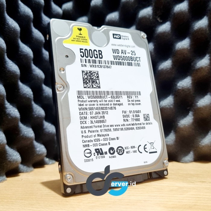 HDD SATA 500GB 3Gbps 2.5 นิ้ว WD WD5000BUCT