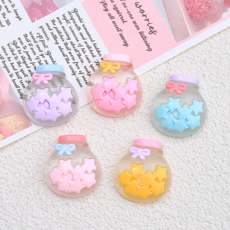 [3 @] Luminous Multicolor Wishing ขวดการ์ตูนครีมกาวอุปกรณ์เสริม Hole รองเท้าหัวเข็มขัดวัสดุเรซิ่นอุปกรณ์เสริม diy เครื่องประดับคลิปผม XD