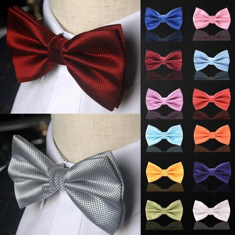 Mens ผู้ใหญ่ Bowtie คลาสสิกแฟชั่นงานแต่งงานอย่างเป็นทางการซาตินของขวัญลายสก๊อต Multicolor ปรับคอ Bow tie Gravata ใหม่ Clip-On