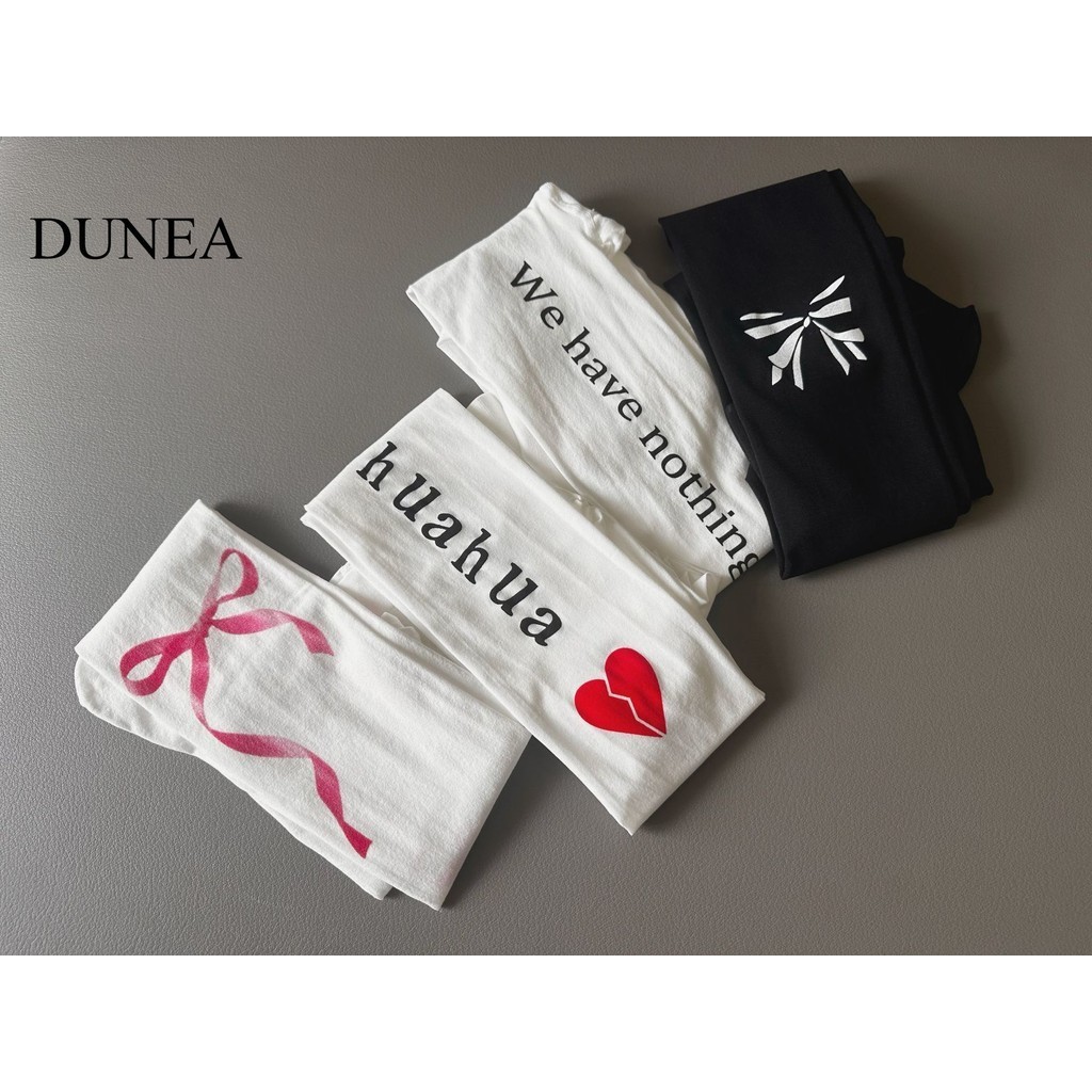 Dunea Women 's South Korea Thin White Letter Love Print Pantyhose