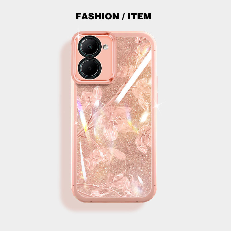 เคสป้องกันสําหรับ Vivo Y03 Y18E Y18 Y28 4G ขั้นสูงเงา Bauhinia ดอกไม้เคสโทรศัพท์ Anti Drop ซิลิโคนนุ่มฝาครอบ