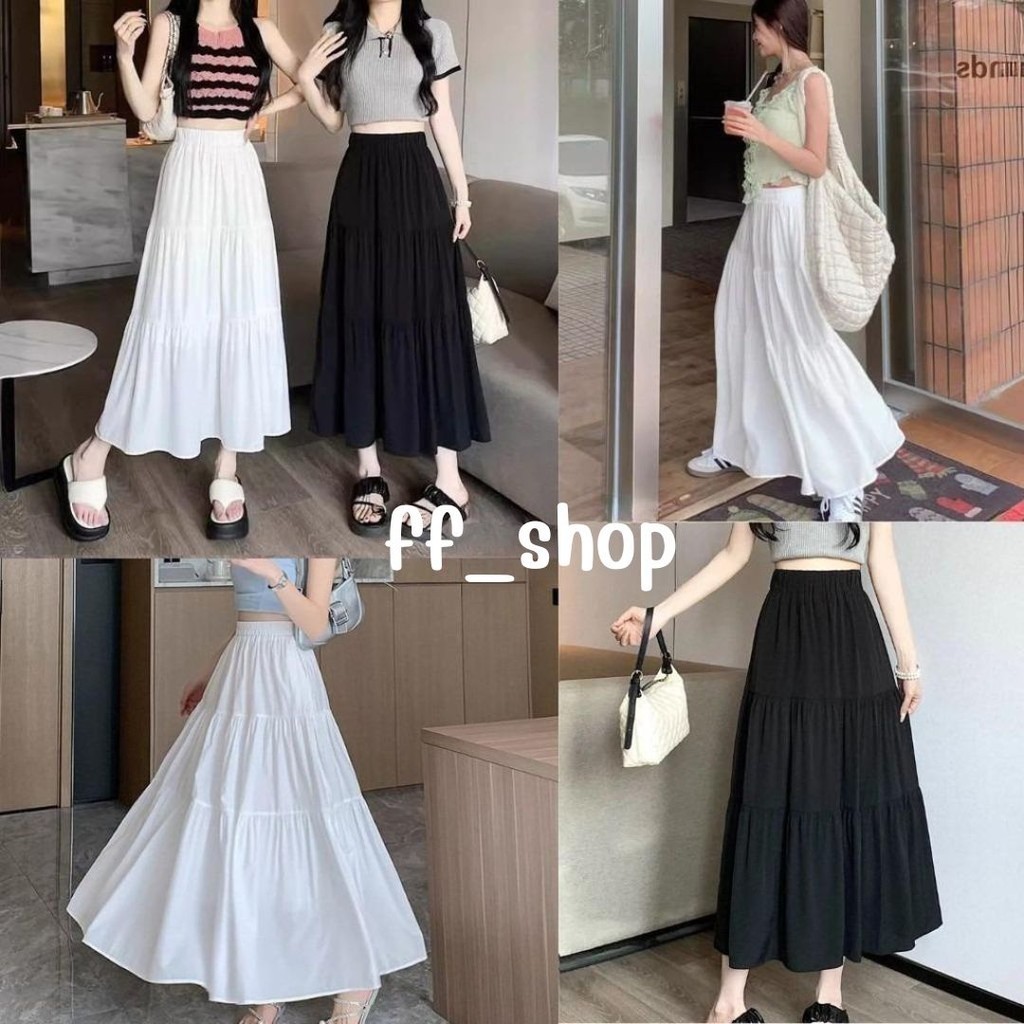 🛒FF.shop🛒 กระโปรงยาว แม็กซี่  ใส่ไปทะเล ไปคาเฟ่ มีซับใน #SK03