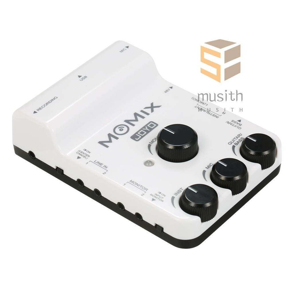 Joyo MOMIX USB Audio Interface Mixer เครื ่ องผสมเสียงแบบพกพา Professional Sound Mixer สําหรับ PC สมาร ์ ทโฟนอุปกรณ ์ เครื ่ องเสียงเครื ่ องดนตรี