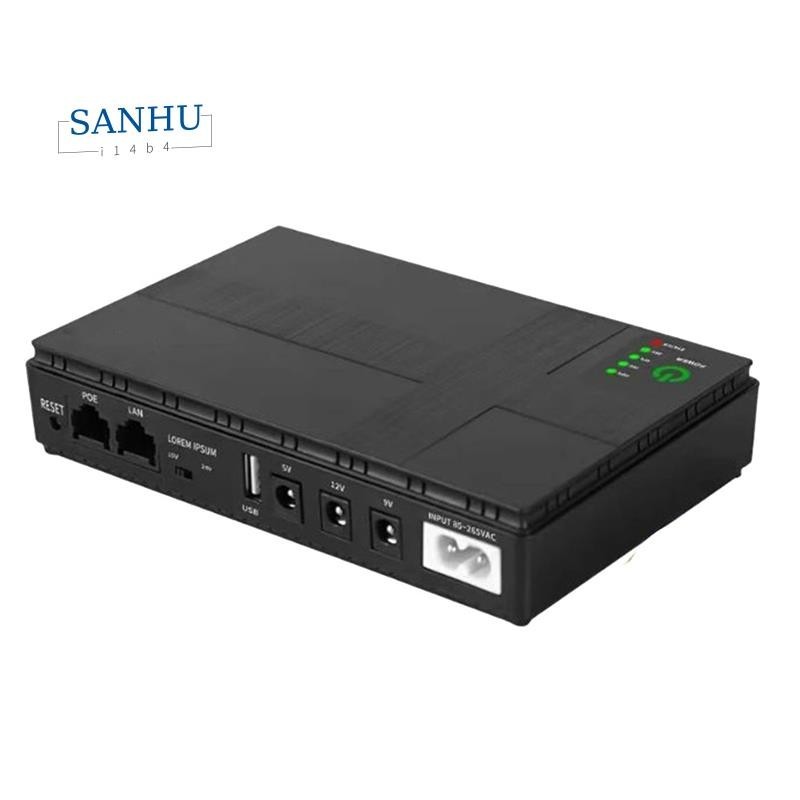 【 Sanhui14b4 】9V 12V Mini UPS Uninterruptible Power Supply Mini UPS 10400MAh 18W แบตเตอรี ่ สํารองสําหรับ WiFi Router กล ้ องวงจรปิด ( ปลั ๊ กUS )