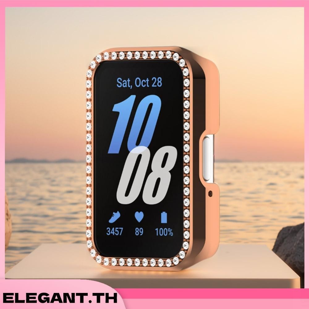 Pc Diamond Inlaid Case เคสป ้ องกันกรอบนาฬิกาสําหรับ Samsung Galaxy Fit 3