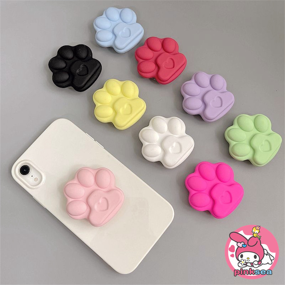 Ins น่ารักแมวอุ้งเท้าซิลิโคนผู้ถือสำหรับ iPhone Android สีสันแฟชั่นผู้ถือโทรศัพท์มือถือแบบพกพา