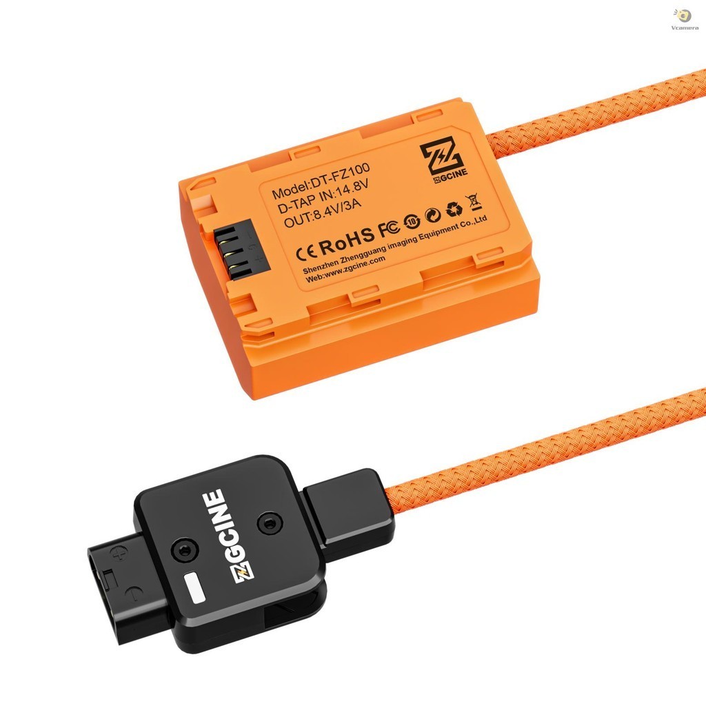 Zcgine DT-LPE6 D-Tap ถึง LP-E6NH Dummy แบตเตอรี่ถักลวด DC Coupler อุปกรณ์เสริมสําหรับ Canon R/R5/R6/