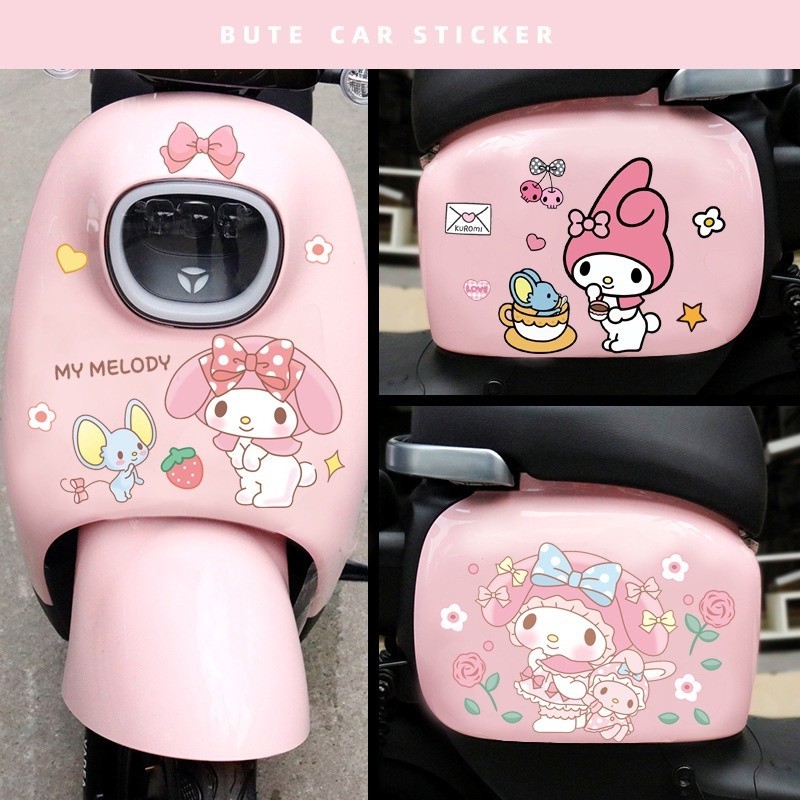Kuromi melody การ ์ ตูนน ่ ารักกันน ้ ําสติกเกอร ์ กันรอยขีดข ่ วนสําหรับตกแต ่ งรถจักรยานยนต ์
