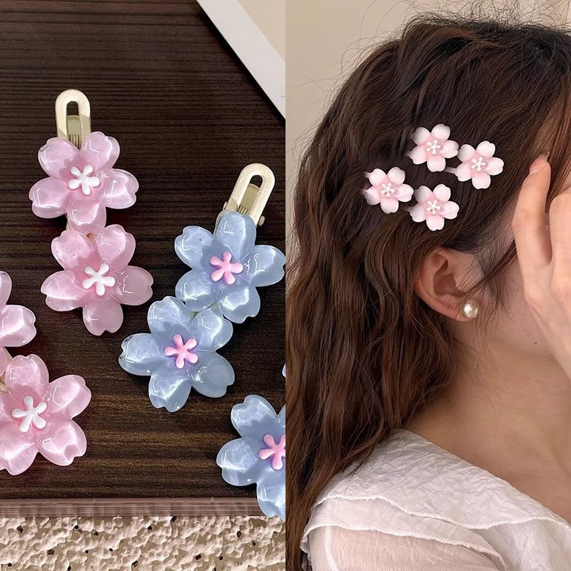 Mh แฟชั ่ นสีชมพู Cherry Blossom Wave Hairpin หวานน ่ ารัก Headdress สําหรับผู ้ หญิง