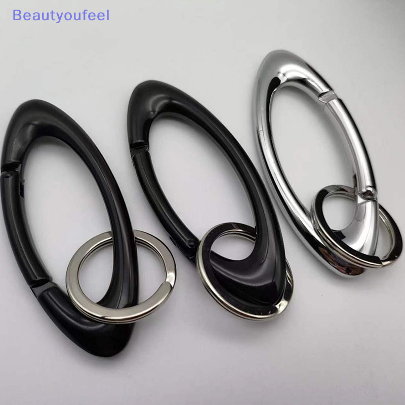 [Beautyoufeel] Men Alloy Carabiner Blackout Mountaineering พวงกุญแจรูปไข่ al เข็มขัดหัวเข็มขัดอุปกรณ์เสริม Key Ring Unisex
