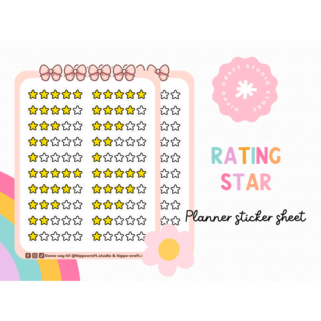 Rating star | Planner sticker sheet เรตติ้งดาว แพลนเนอร์สติ๊กเกอร์