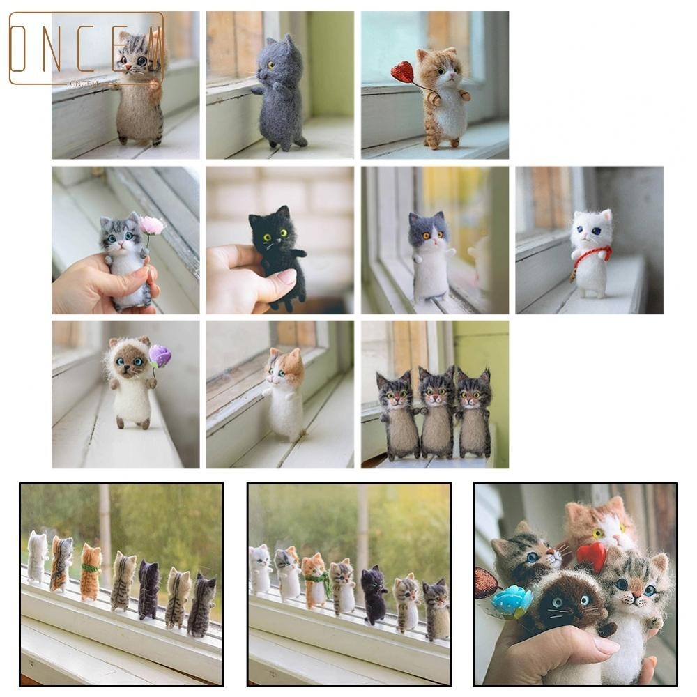 【Final Clear Out】DIY Cat Wool Felt Craft Material Set Unfinished Needle Felting Craft Kit