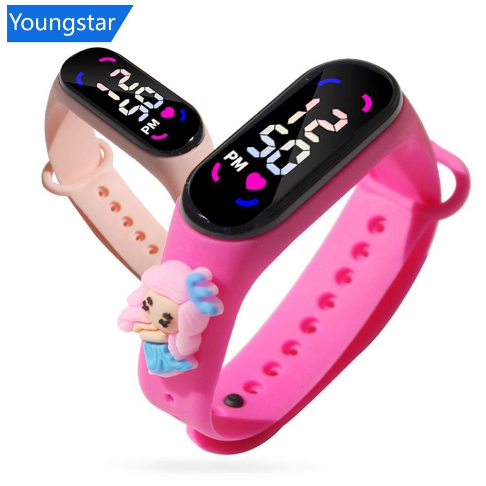 [ForeverYoung] การ์ตูนเจ้าหญิงนาฬิกาดิจิตอลสําหรับเด็กผู้หญิงกันน้ําเด็กกีฬานาฬิกาอิเล็กทรอนิกส์สาว LED นาฬิกาข้อมือดิจิตอลเด็ก H7Z3