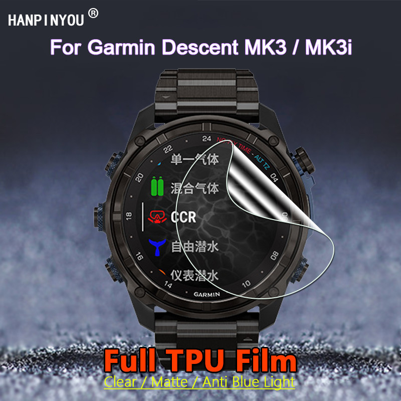 2 ชิ้นสําหรับ Garmin Descent MK3 MK3i 43 มม.51 มม.SmartWatch Clear/Matte/Anti Blue Light Soft TPU Hydrogel ฟิล์มหน้าจอ - ไม่ใช่กระจก