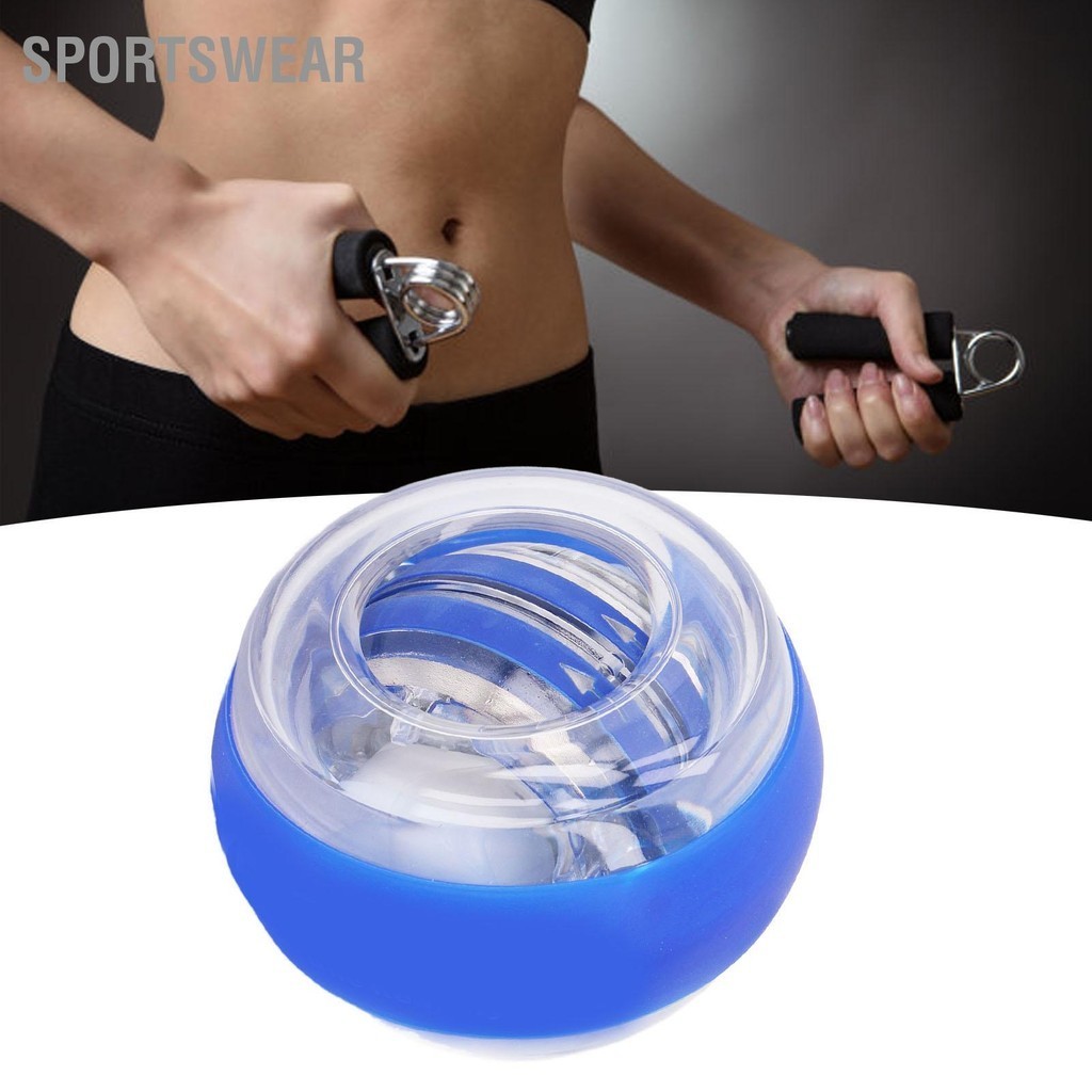 Sportswear นาฬิกาข้อมือสีสันสดใส Power Gyroscope Ball Hand Grip Strengthener Blue ข้อมือ Forearm Exerciser