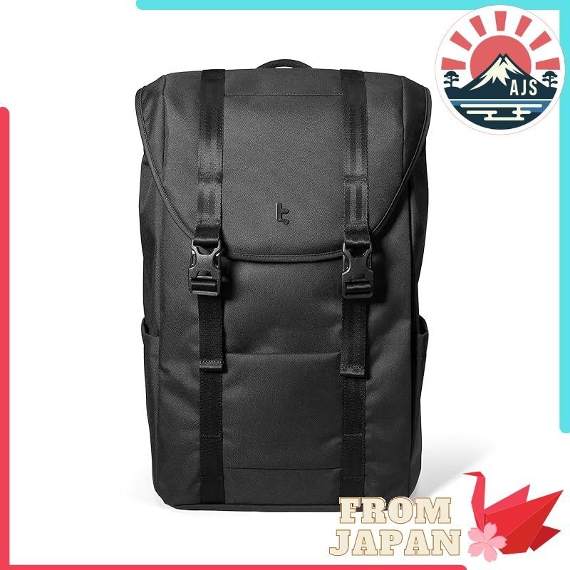[tomtoc] Backpack 22L Large Capacity Dipack Lightweight Town Backpack 15.6-inch Laptop Compatible Water Repellent Urban Walking Hiking Outdoor Sports Commuting School Pure Black