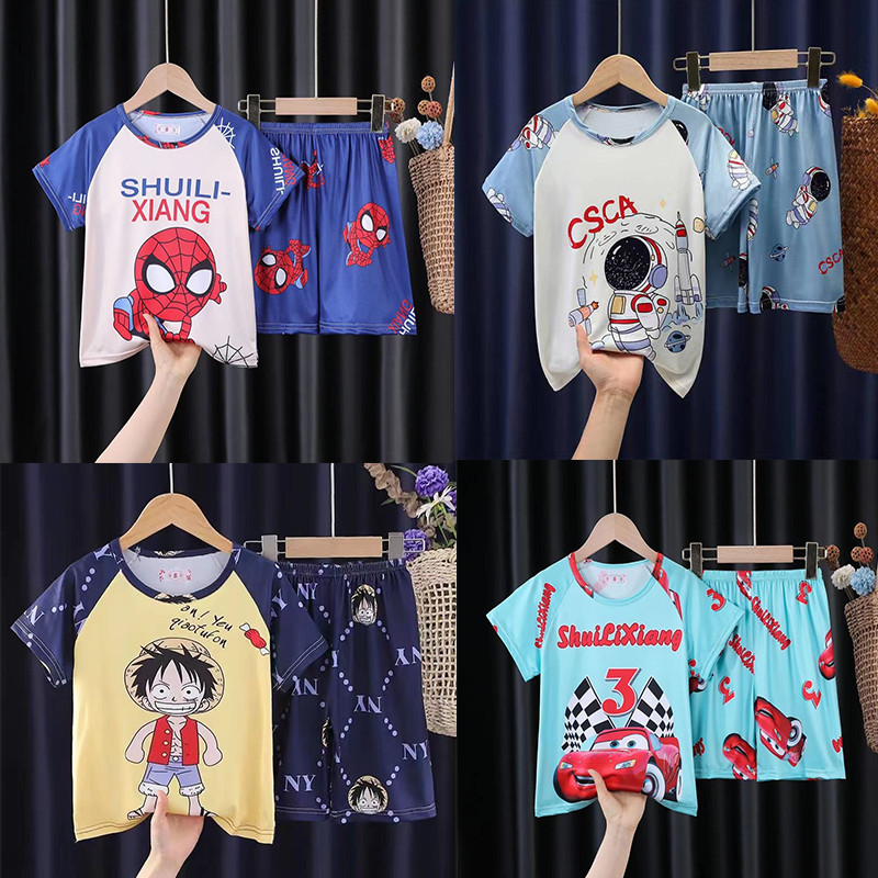 ชุดนอนเด็กชายแขนสั้นขาสั้น ลายการ์ตูนผ้าดี ลายสวย(cn222)