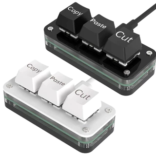 Rgb Mini Cut Copy Paste แป้นพิมพ์ 3 คีย์ USB Type-C สำหรับเกมมิ่ง