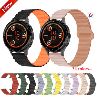 ซิลิโคนแม่เหล็ก 18 มม.สําหรับ Garmin Venu 4 3s 41 มม.2s Forerunner 255s 265s Vivoactive4s Vivomove3s