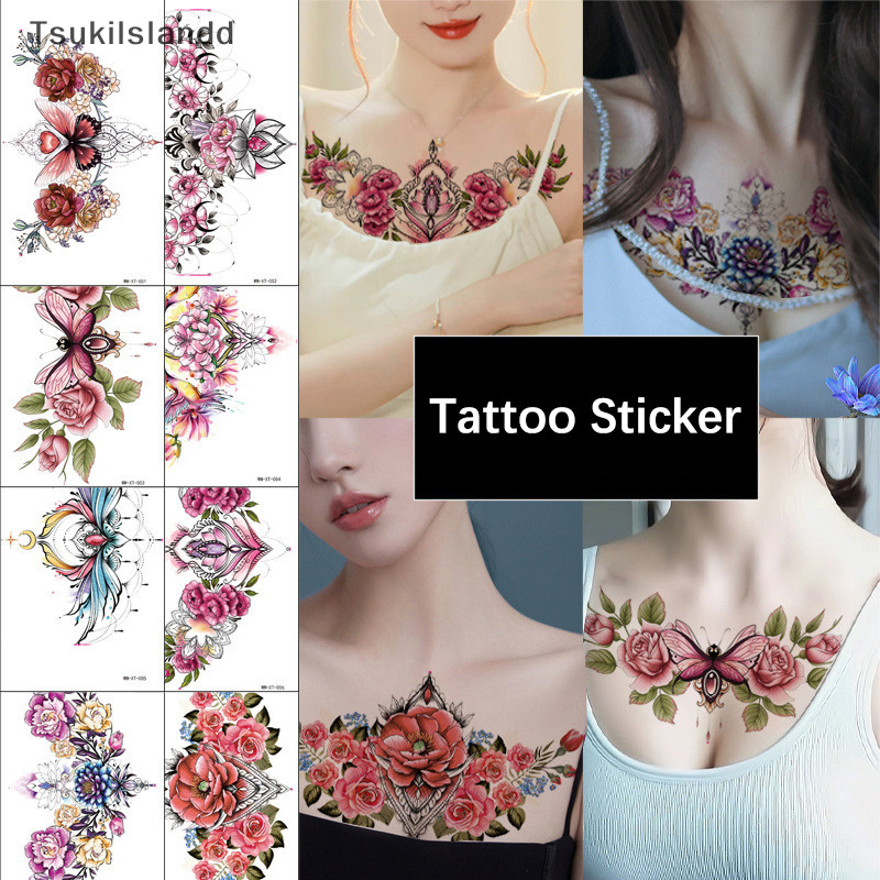 Tsukilslandd Underboob Tattoo สติ ๊ กเกอร ์ รอยสักชั ่ วคราวบนหน ้ าอกเอวกันน ้ ํา Body ใหม ่