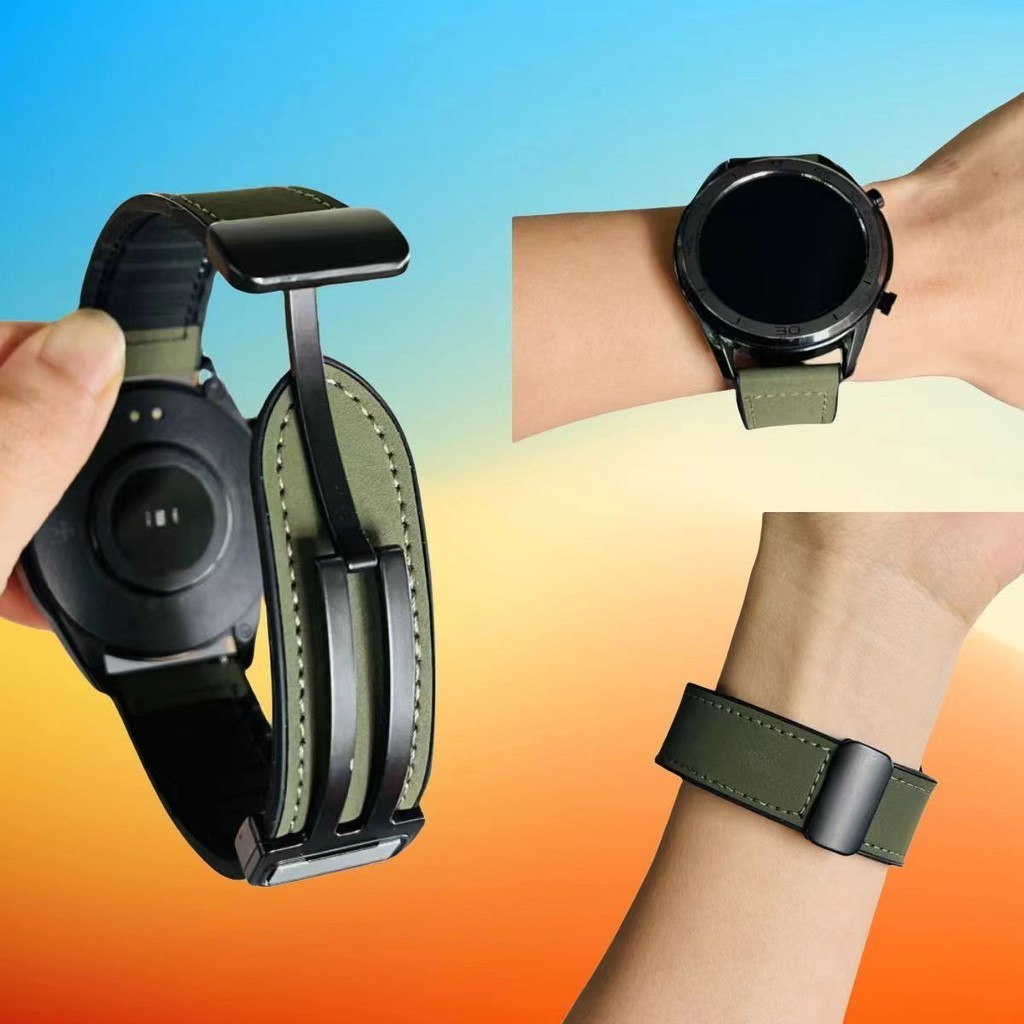 18 มม.20 มม.22 มม.สายนาฬิกาหนังแท้แม่เหล็ก เร็ว ปล่อย สาย smartwatch สากล เปลี่ยนสายรัดนาฬิกาอุปก