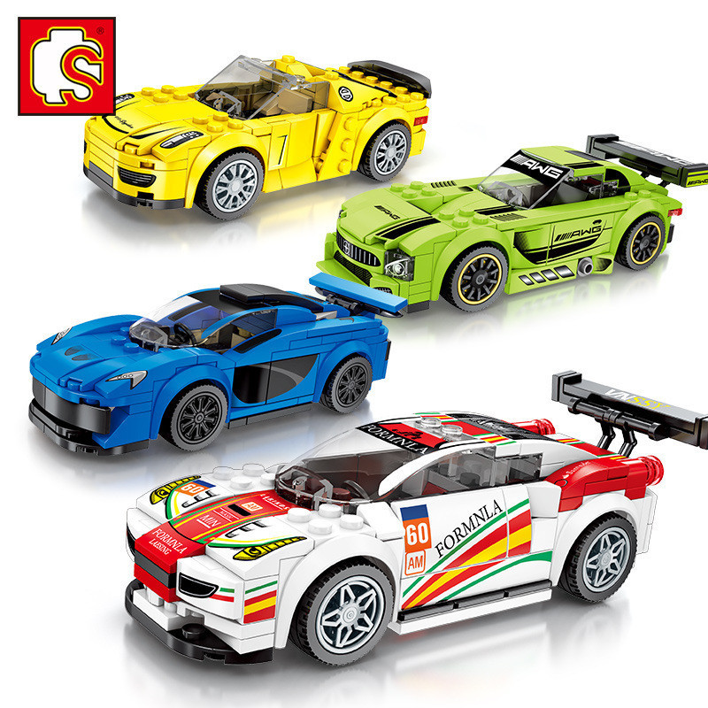Preferred#Sembo Block Car Story Series Unit Blocks on Wheels Racing Children's Toy Small Particles Compatible with Lego AssemblyWY5Z