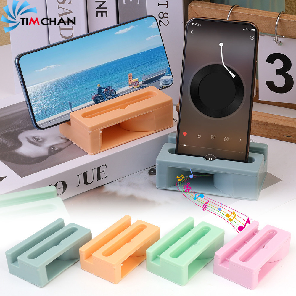 ที่วางโทรศัพท์ 2-ใน-1 พร้อมเครื่องขยายเสียง - สําหรับรถยนต์ ห้องน้ํา บ้าน สํานักงาน - พลาสติก แบบพกพา อเนกประสงค์ - ที่วางลําโพงโทรศัพท์มือถือ - ขาตั้งโทรศั