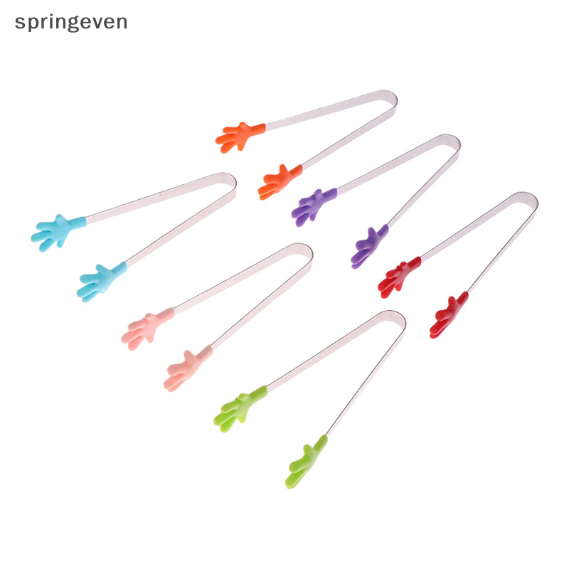 [springeven] สแตนเลสซิลิโคนคลิปอาหารสแตนเลสปาล์มจับน่ารักAntiskidขนมแหนบไม่Nirtyเครื่องมือใหม่สต็อก