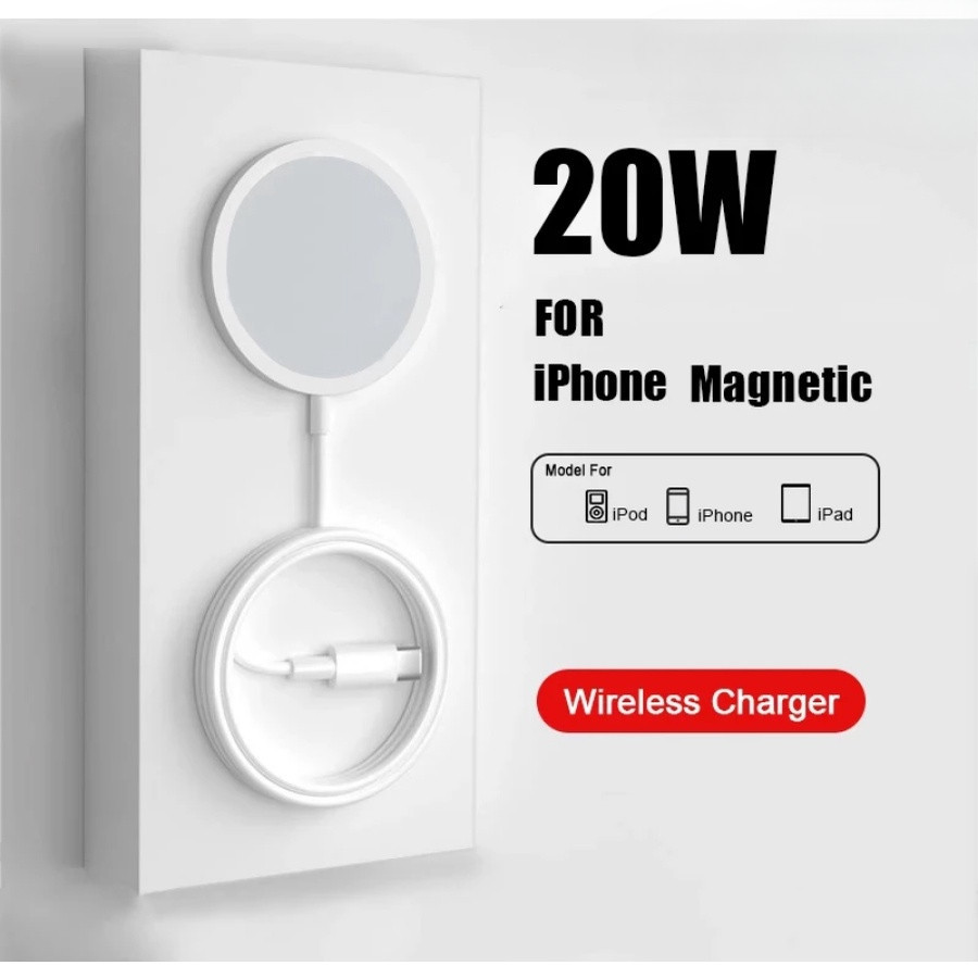 20w Magnetic Absorption Charger ไร้สายชาร์จบน Induction Back Case Fast Mini Type C สําหรับ iPhone 15 14 13 12 11 Pro Max Pigfly