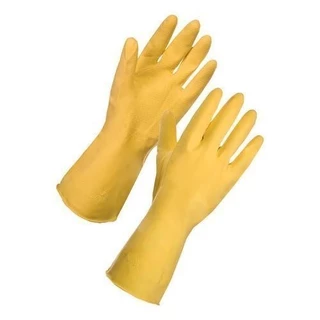 NC Hardware ถุงมือยางสีเหลือง latex ถุงมือล้างจาน/ทำความสะอาดอเนกประสงค์ป้องกันสารเคมี (1คู่/แพ็ค)กันน้ำyellow S/M/L