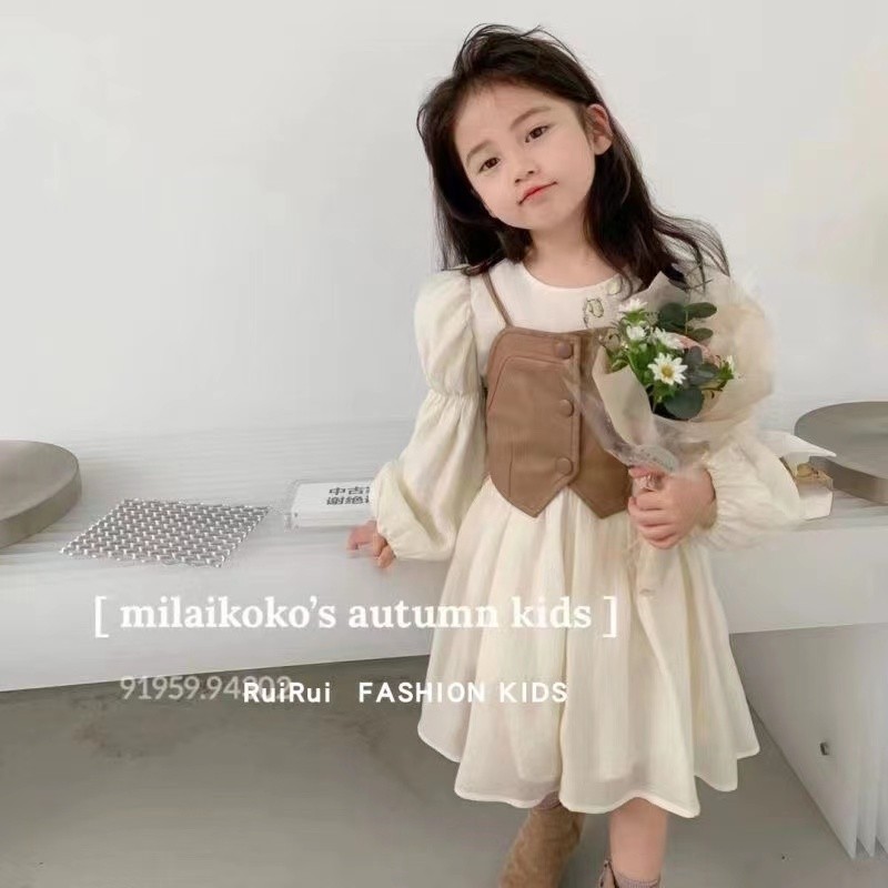 2ชิ้นฤดูใบไม้ผลิฤดูใบไม้ร่วงสาวชุดชุดแขนยาวเด็กย้อนยุคหนังปู่เสื้อกั๊กชุดชุดสาววัยรุ่นเสื้อผ้าสูท2 4 6 8 12ย