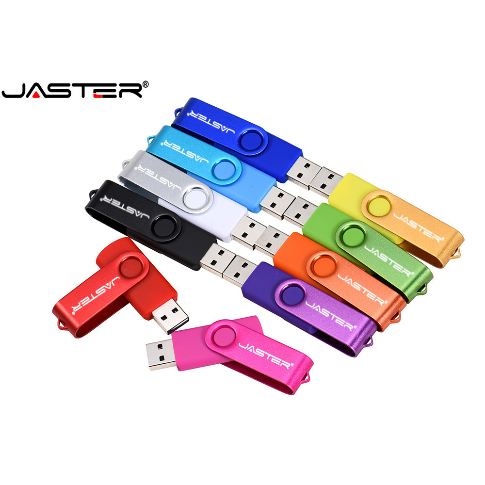 Jaster แฟลชไดรฟ ์ USB โลหะสีสันสดใส 4GB/8GB/16GB/32GB/64GB Pendrive ขายส ่ ง USB Stick